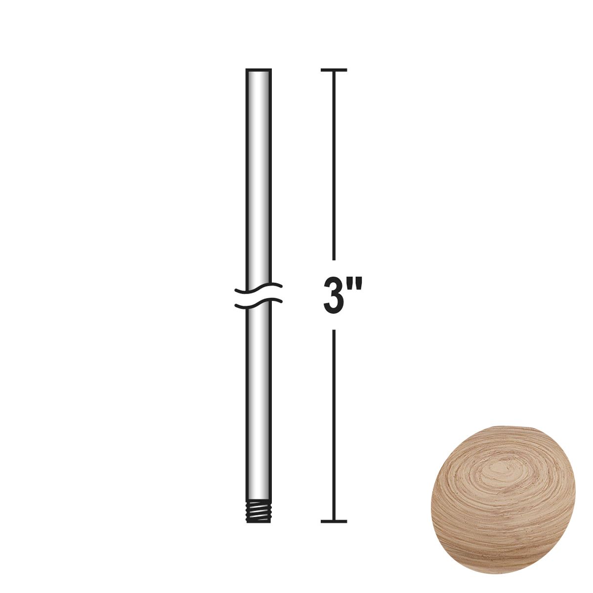 Minka Aire 3" Downrod Maple Finish - Bees Lighting