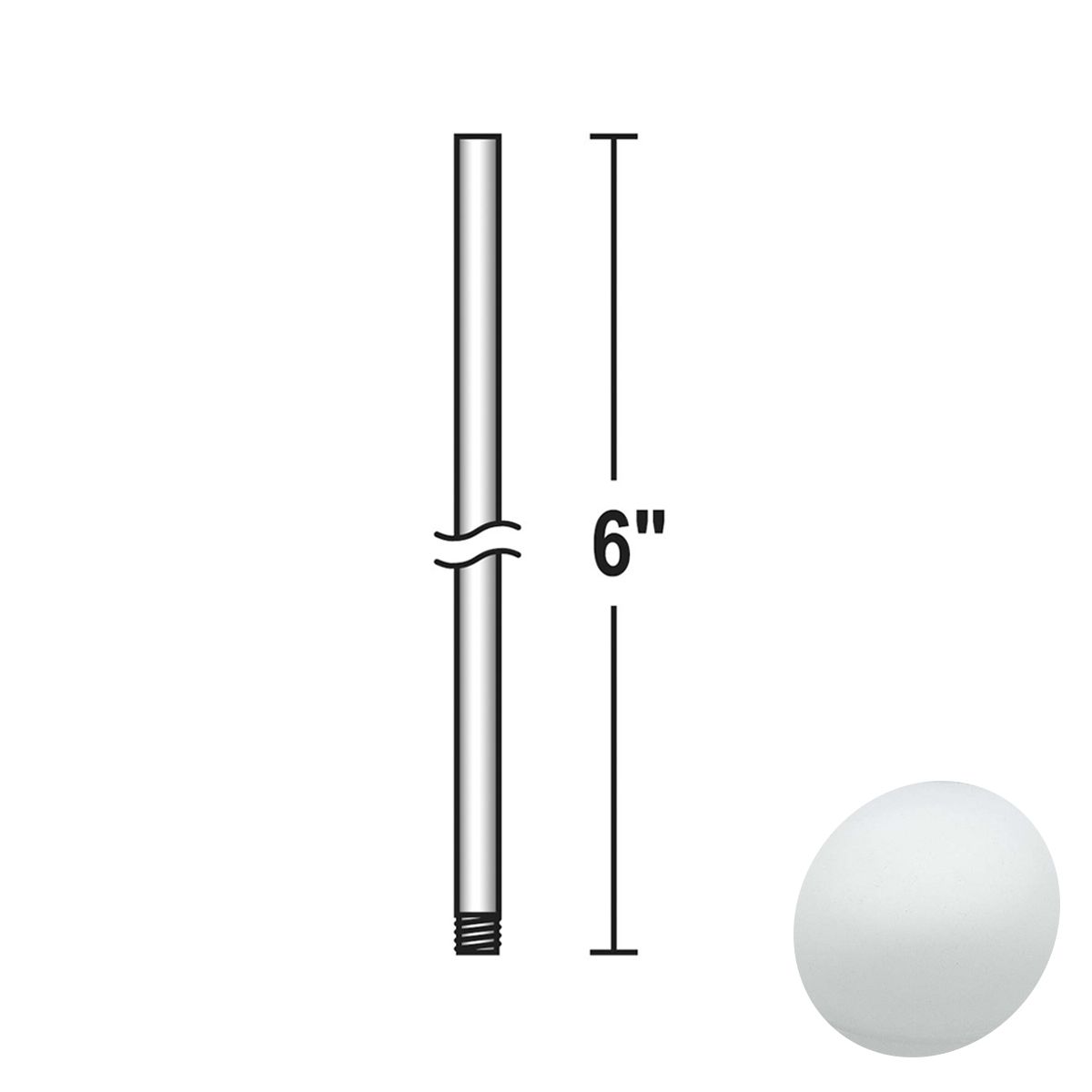 Minka Aire 6" Downrod White Finish - Bees Lighting