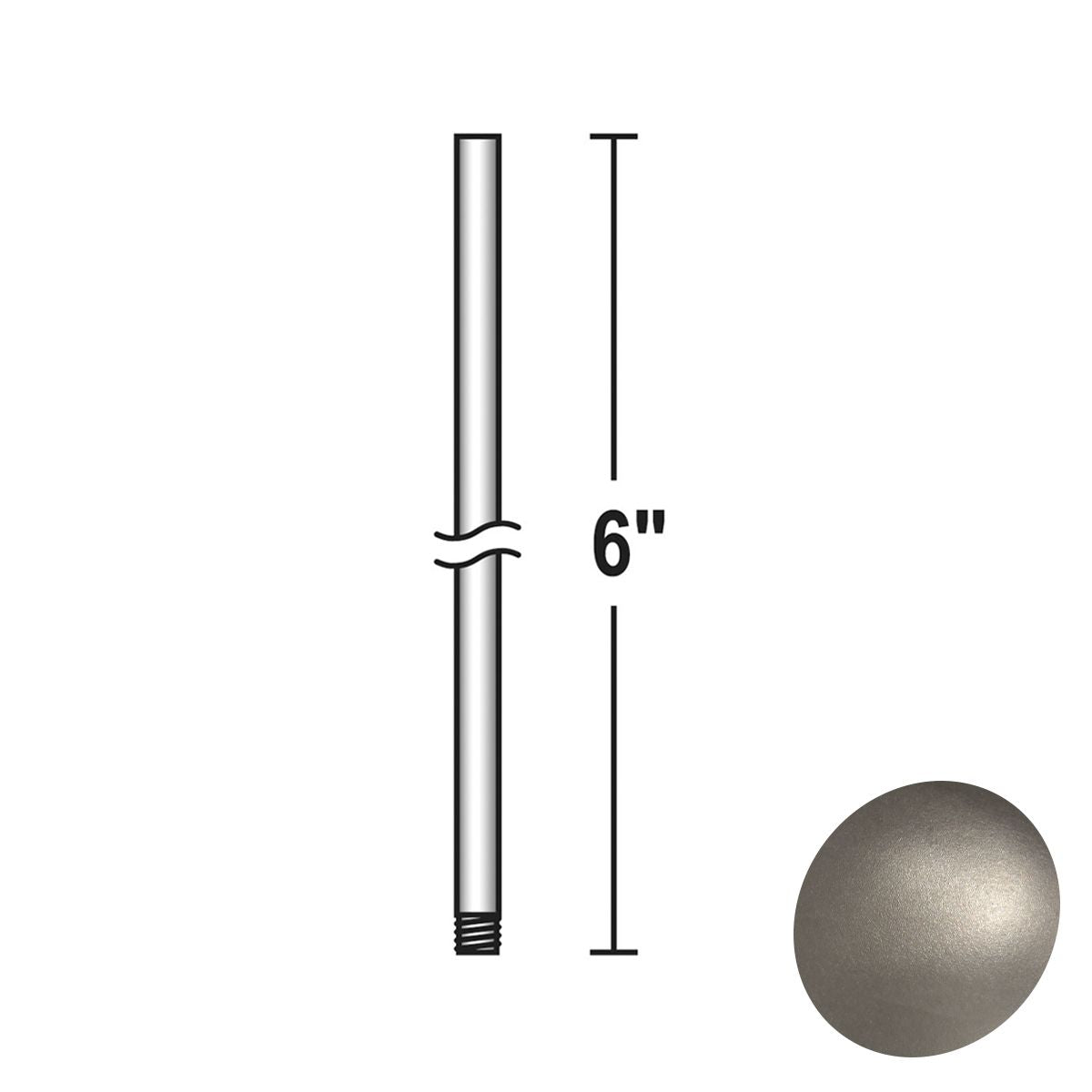 Minka Aire 6" Downrod Burnished Nickel Finish - Bees Lighting
