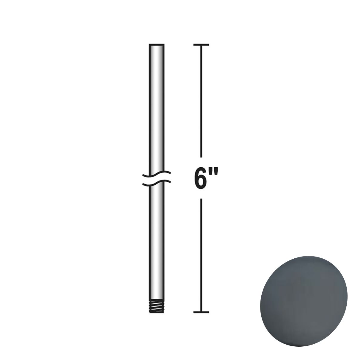 Minka Aire 6" Downrod Coal Finish - Bees Lighting