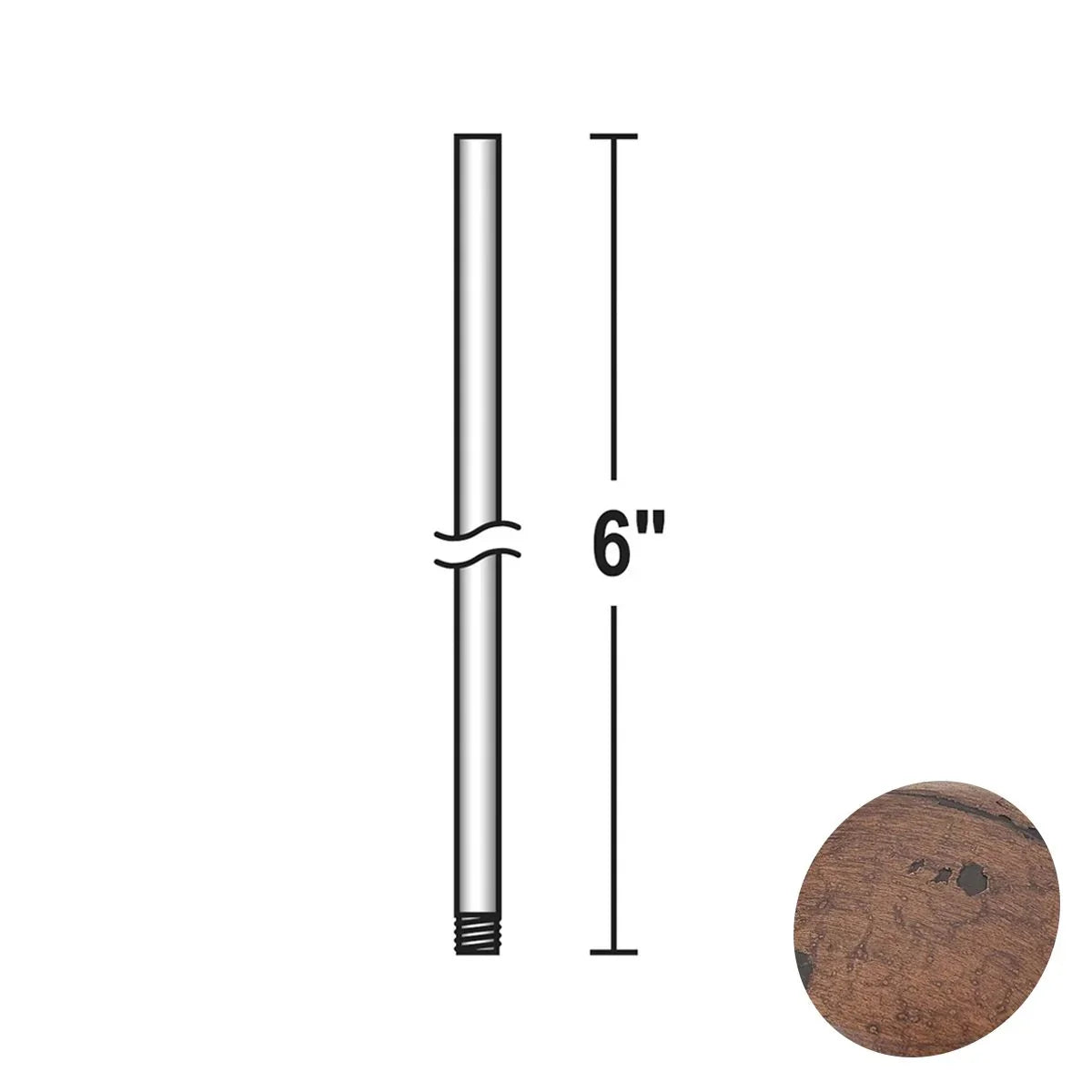 Minka Aire 6" Downrod Distressed Koa Finish - Bees Lighting