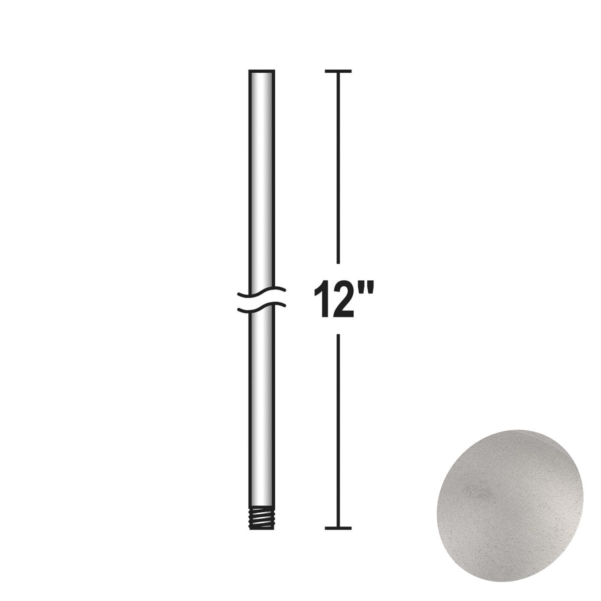 Minka Aire 12" Downrod Brushed Aluminum Finish - Bees Lighting