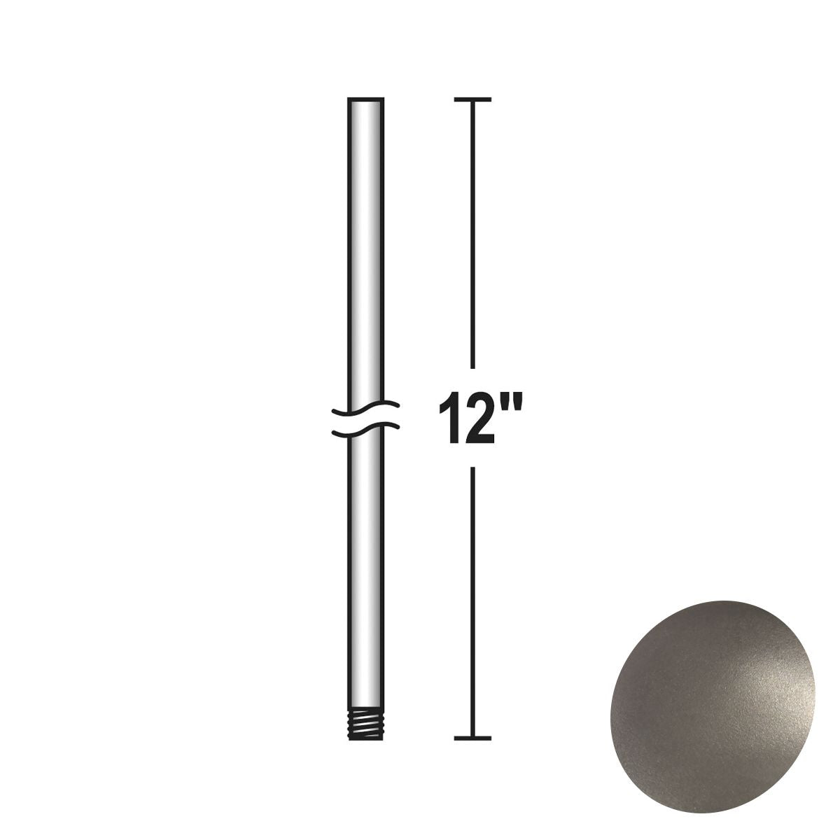 Minka Aire 12" Downrod Burnished Nickel Finish - Bees Lighting