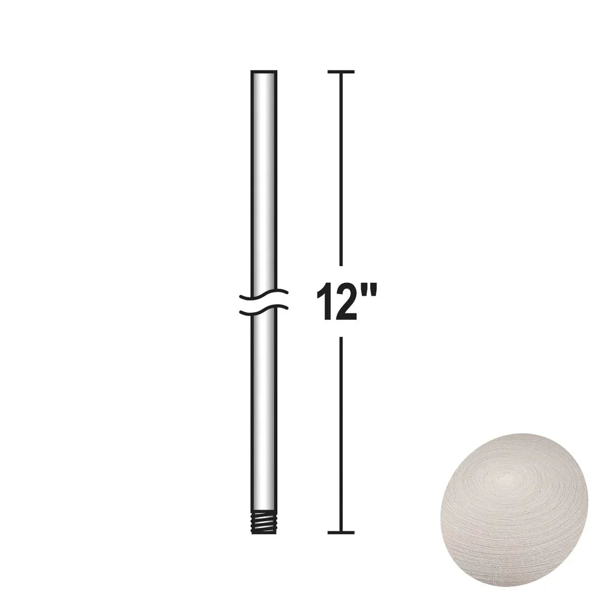 Minka Aire 12" Downrod Brushed Nickel Wet Finish - Bees Lighting