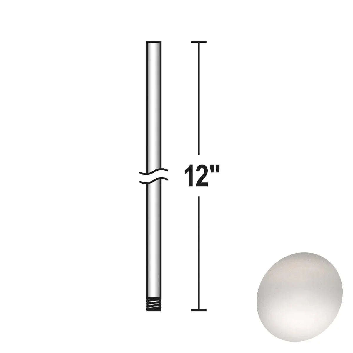 Minka Aire 12" Downrod Polished Nickel Finish - Bees Lighting
