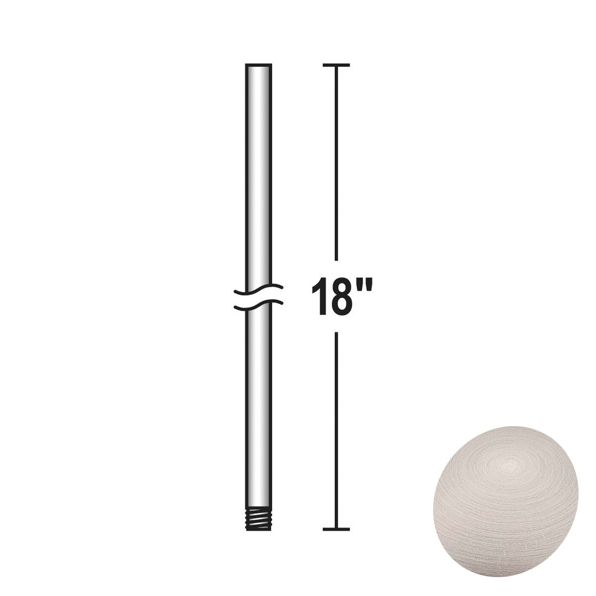 Minka Aire 18" Downrod Brushed Nickel Wet Finish - Bees Lighting