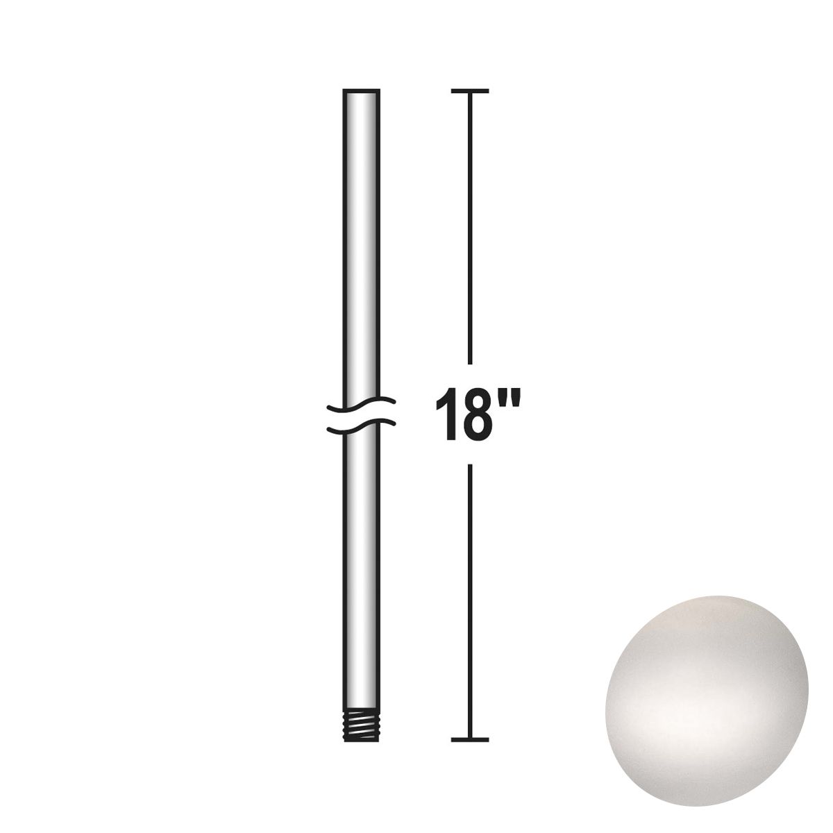Minka Aire 18" Downrod Polished Nickel Finish - Bees Lighting