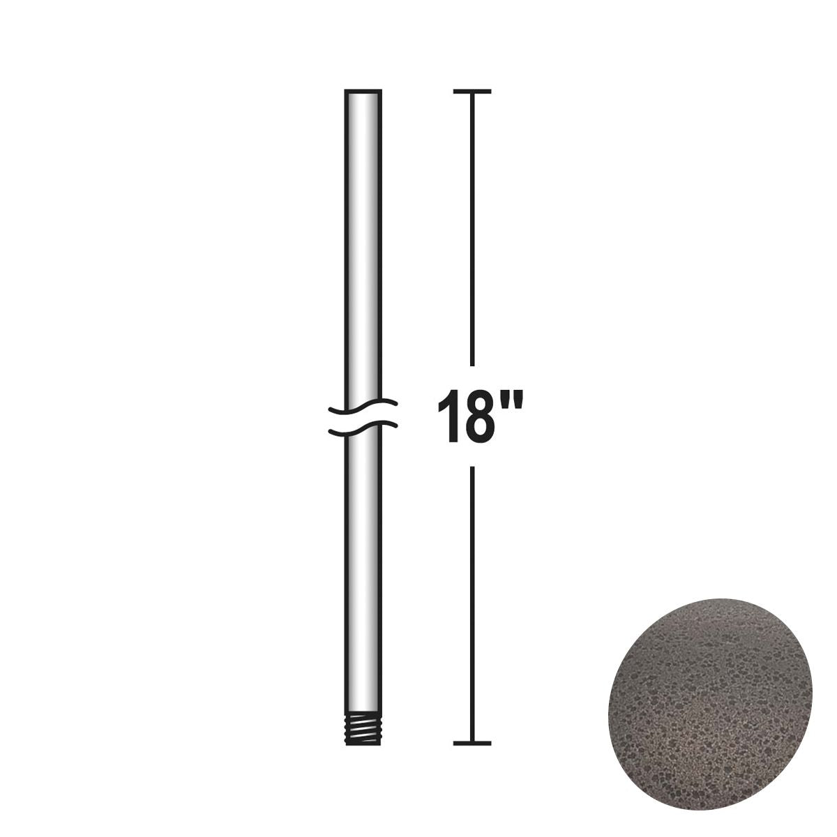 Minka Aire 18" Downrod Smoked iron Finish - Bees Lighting