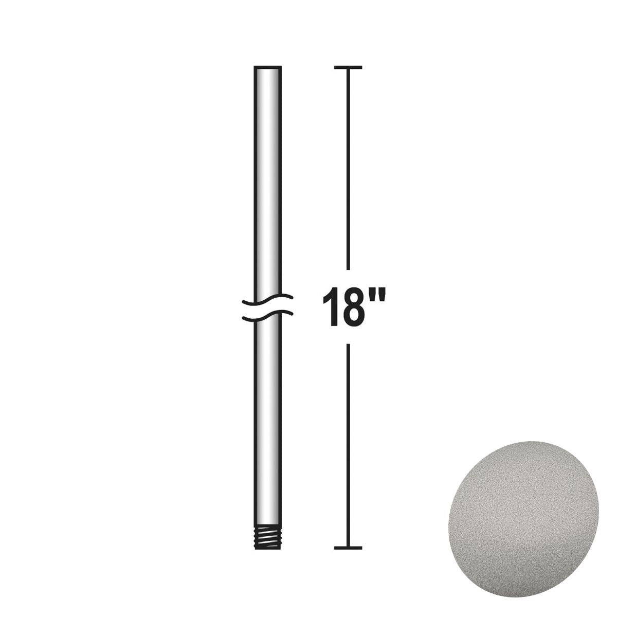 Minka Aire 18" Downrod Silver Finish - Bees Lighting