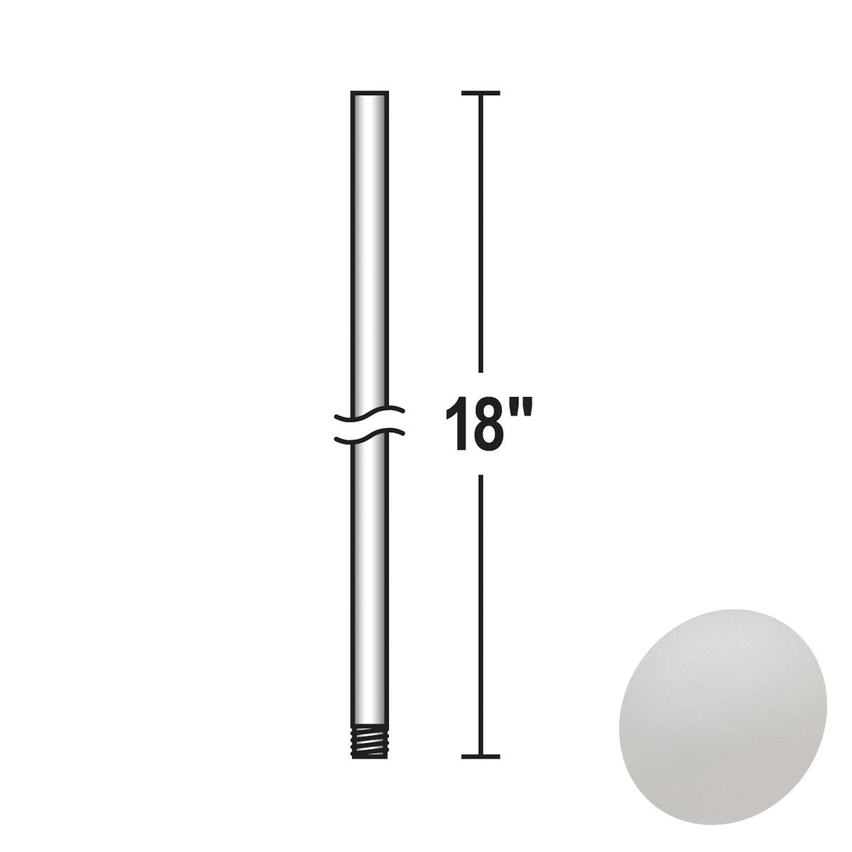Minka Aire 18" Downrod Flat White Finish - Bees Lighting