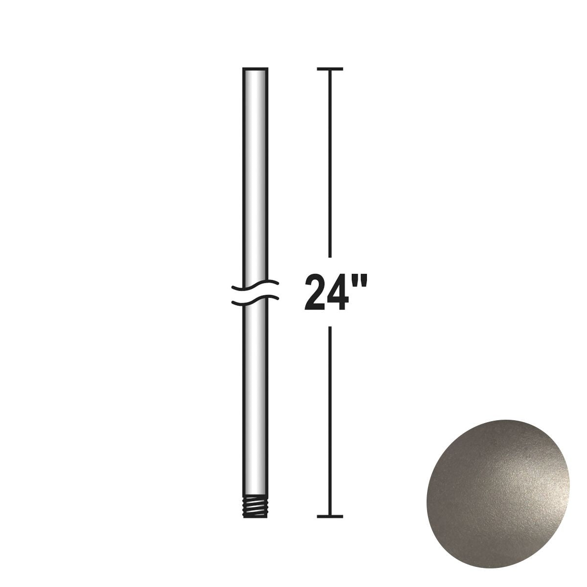 24 In. Ceiling Fan Downrod Burnished Nickel Finish - Bees Lighting