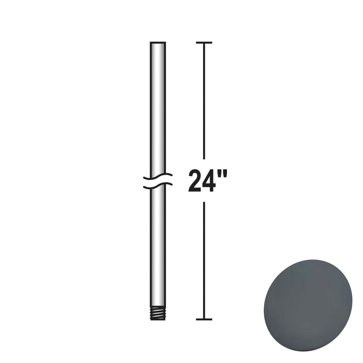 24 In. Ceiling Fan Downrod Coal Finish - Bees Lighting