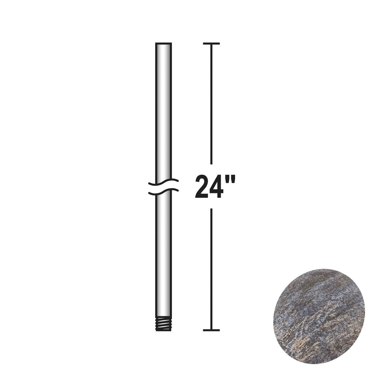24 In. Ceiling Fan Downrod Driftwood Finish - Bees Lighting