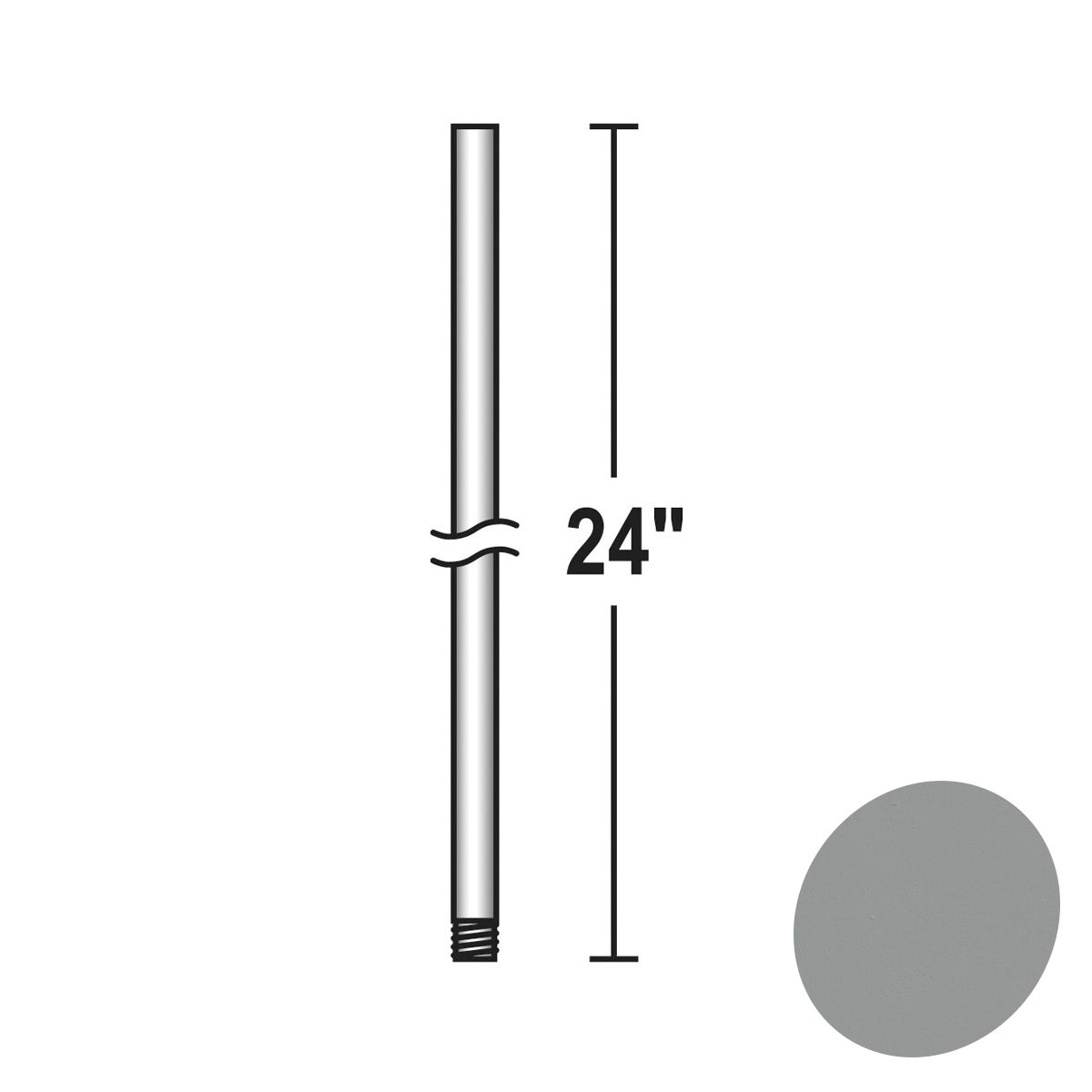 24 In. Ceiling Fan Downrod Gray Finish - Bees Lighting