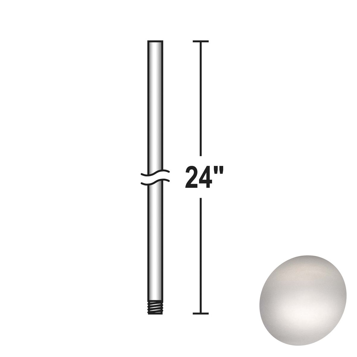 24 In. Ceiling Fan Downrod Polished Nickel Finish - Bees Lighting