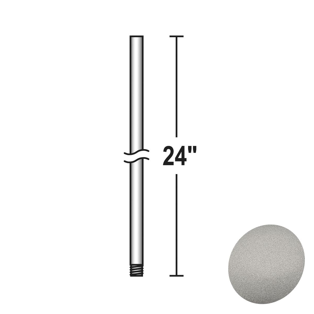 24 In. Ceiling Fan Downrod Silver Finish - Bees Lighting
