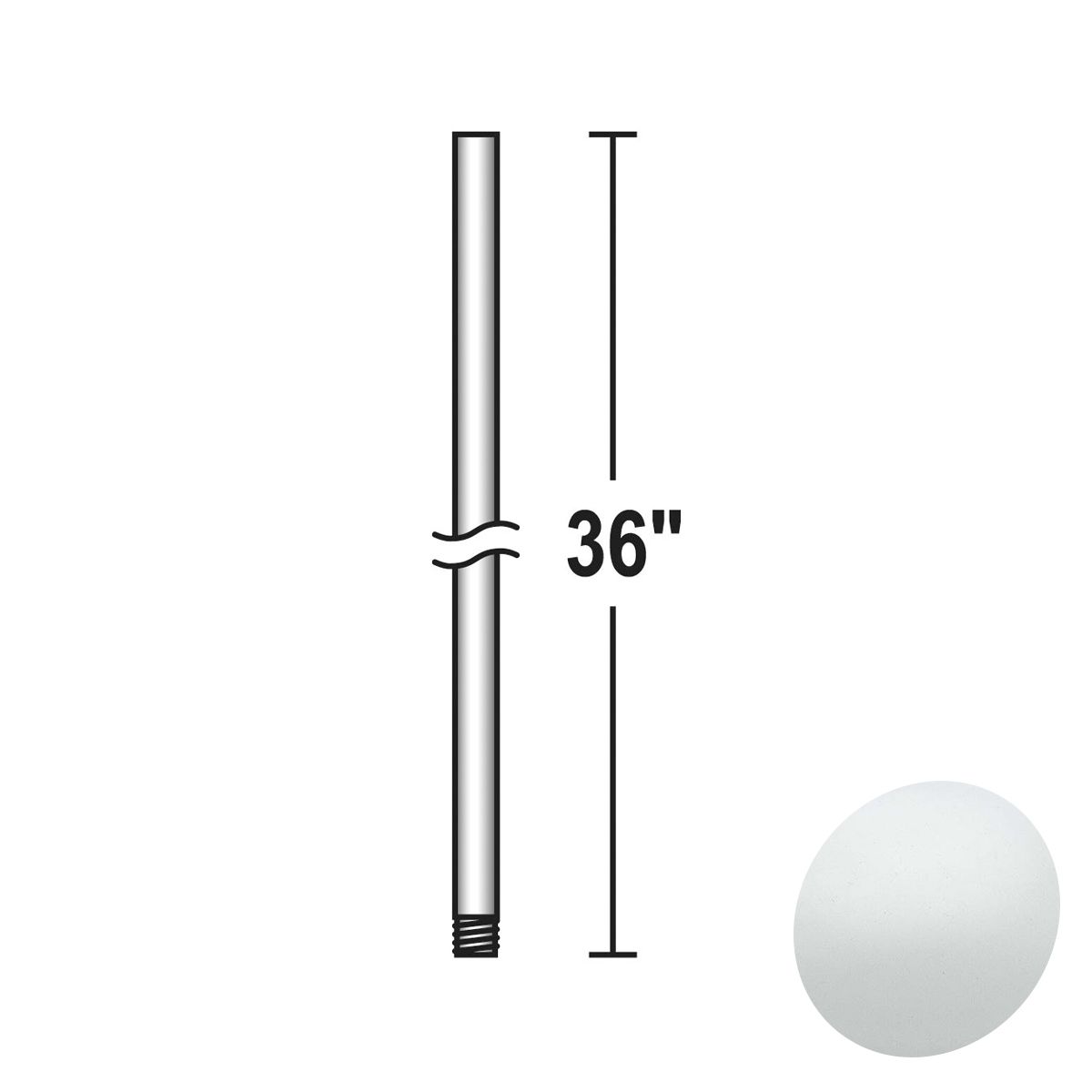 36 In. Ceiling Fan Downrod White Finish - Bees Lighting