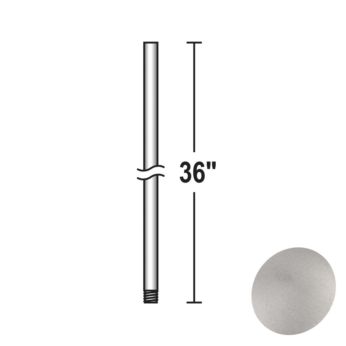 Minka Aire 36" Downrod Brushed Aluminum Finish - Bees Lighting