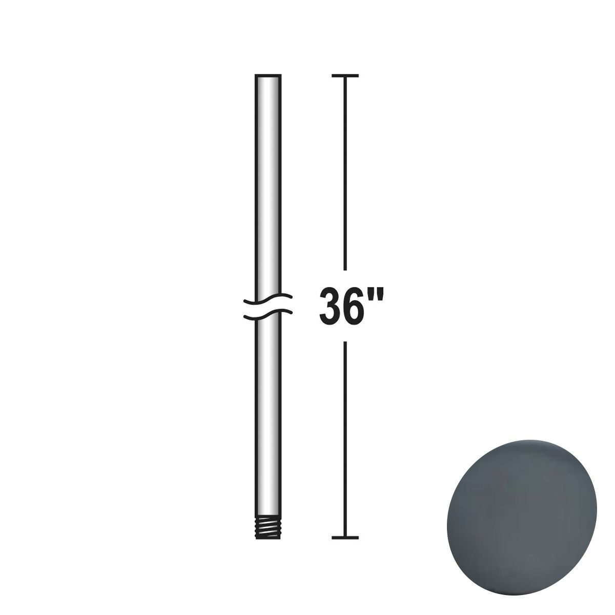 Minka Aire 36" Downrod Black Coal Finish - Bees Lighting