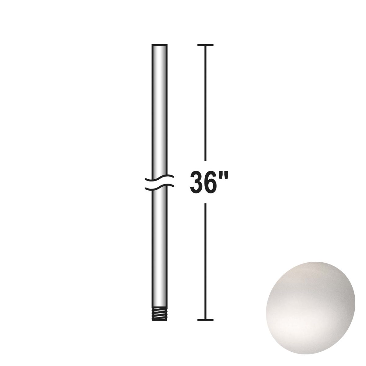 Minka Aire 36" Downrod Polished Nickel Finish - Bees Lighting