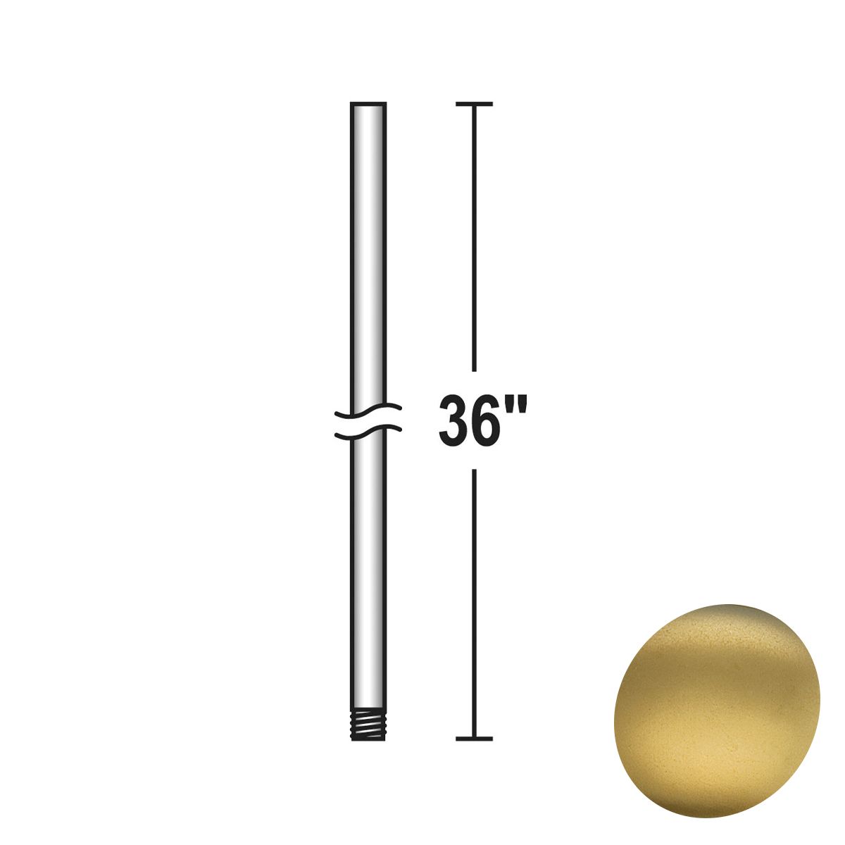Minka Aire 36" Downrod Soft Brass Finish - Bees Lighting