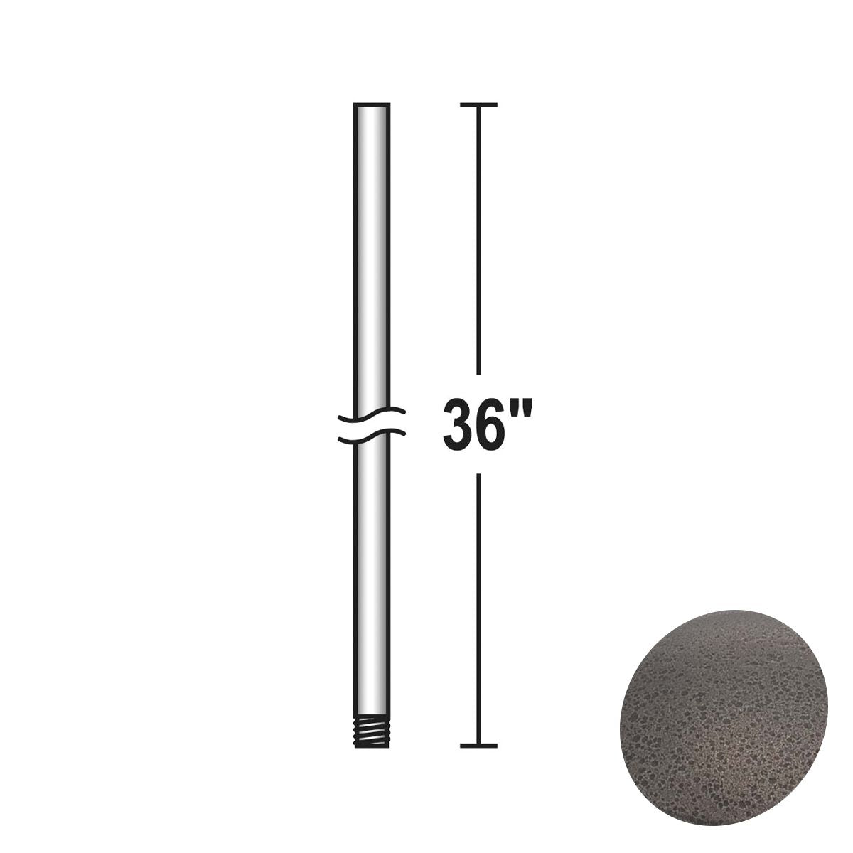 Minka Aire 36" Downrod Smoked iron Finish - Bees Lighting