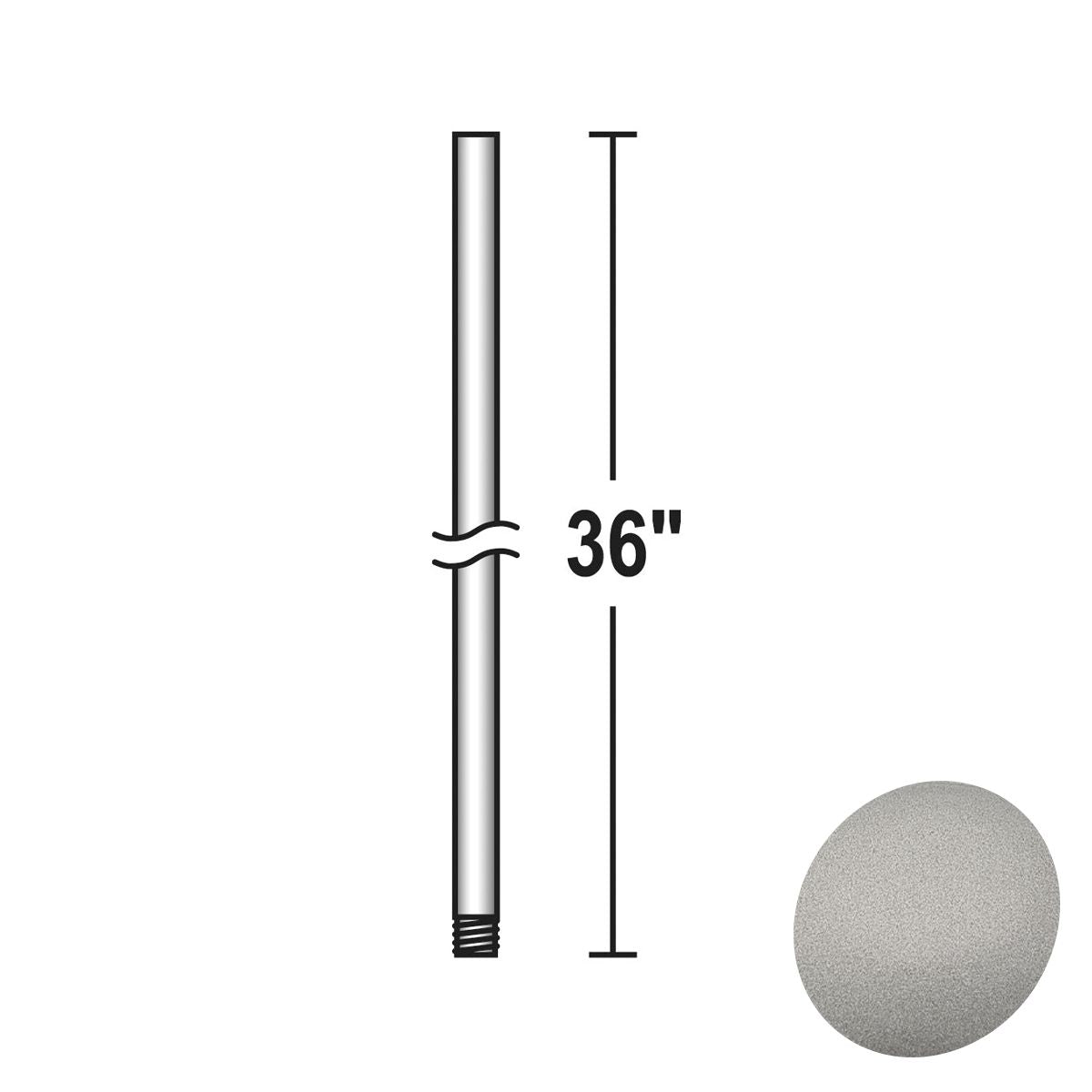 Minka Aire 36" Downrod Silver Finish - Bees Lighting