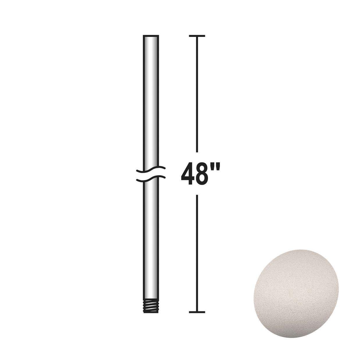 Minka Aire 48" Downrod Brushed Steel Finish - Bees Lighting