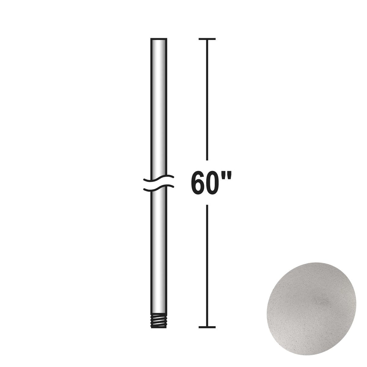 Minka Aire 60" Downrod Brushed Aluminum Finish - Bees Lighting
