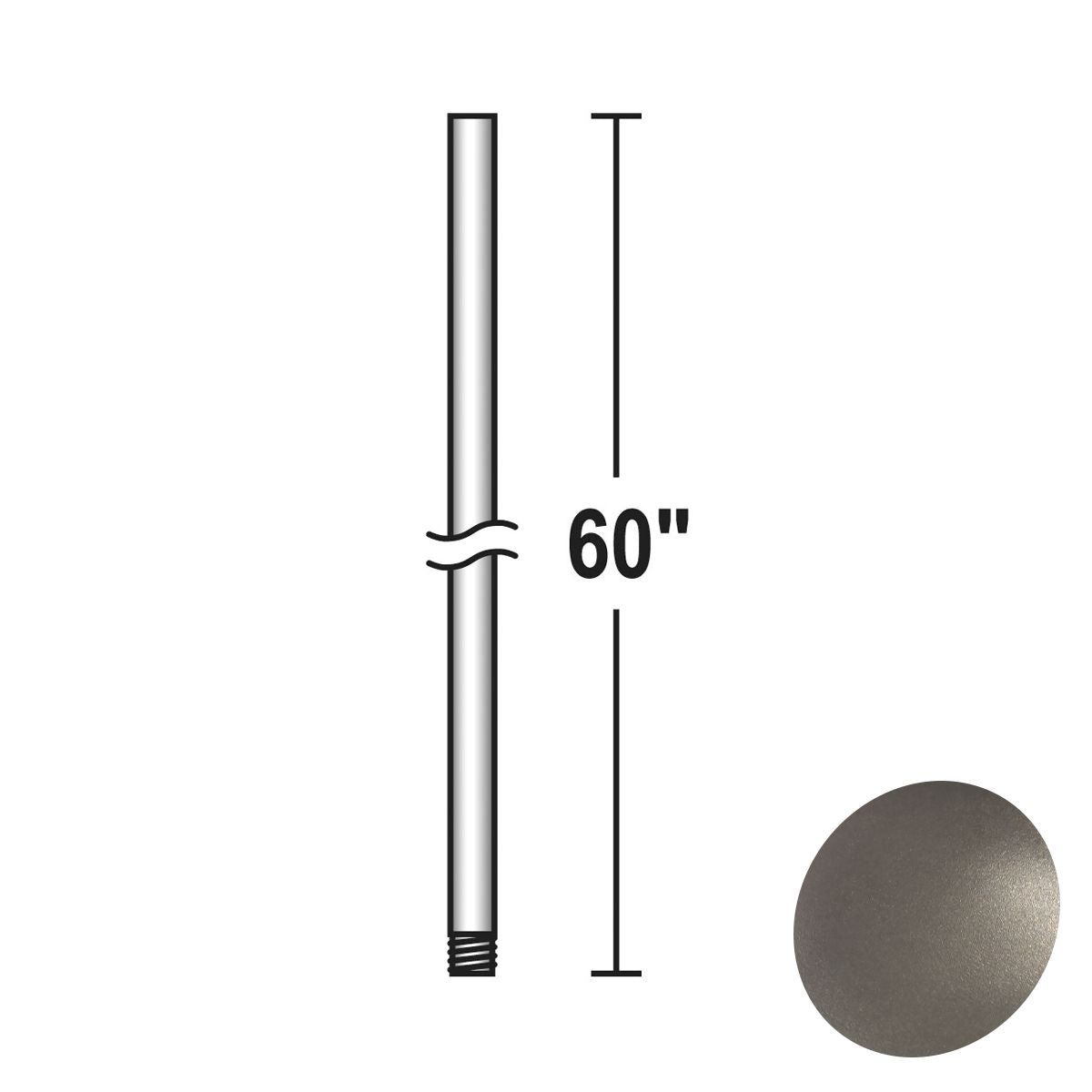 Minka Aire 60" Downrod Burnished Nickel Finish - Bees Lighting