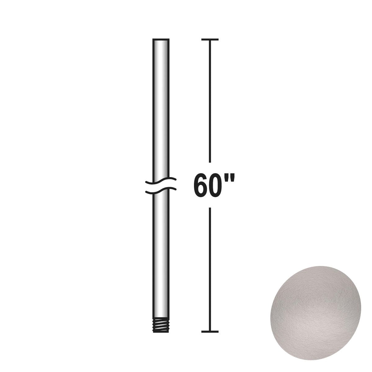 Minka Aire 60" Downrod Brushed Nickel Finish - Bees Lighting