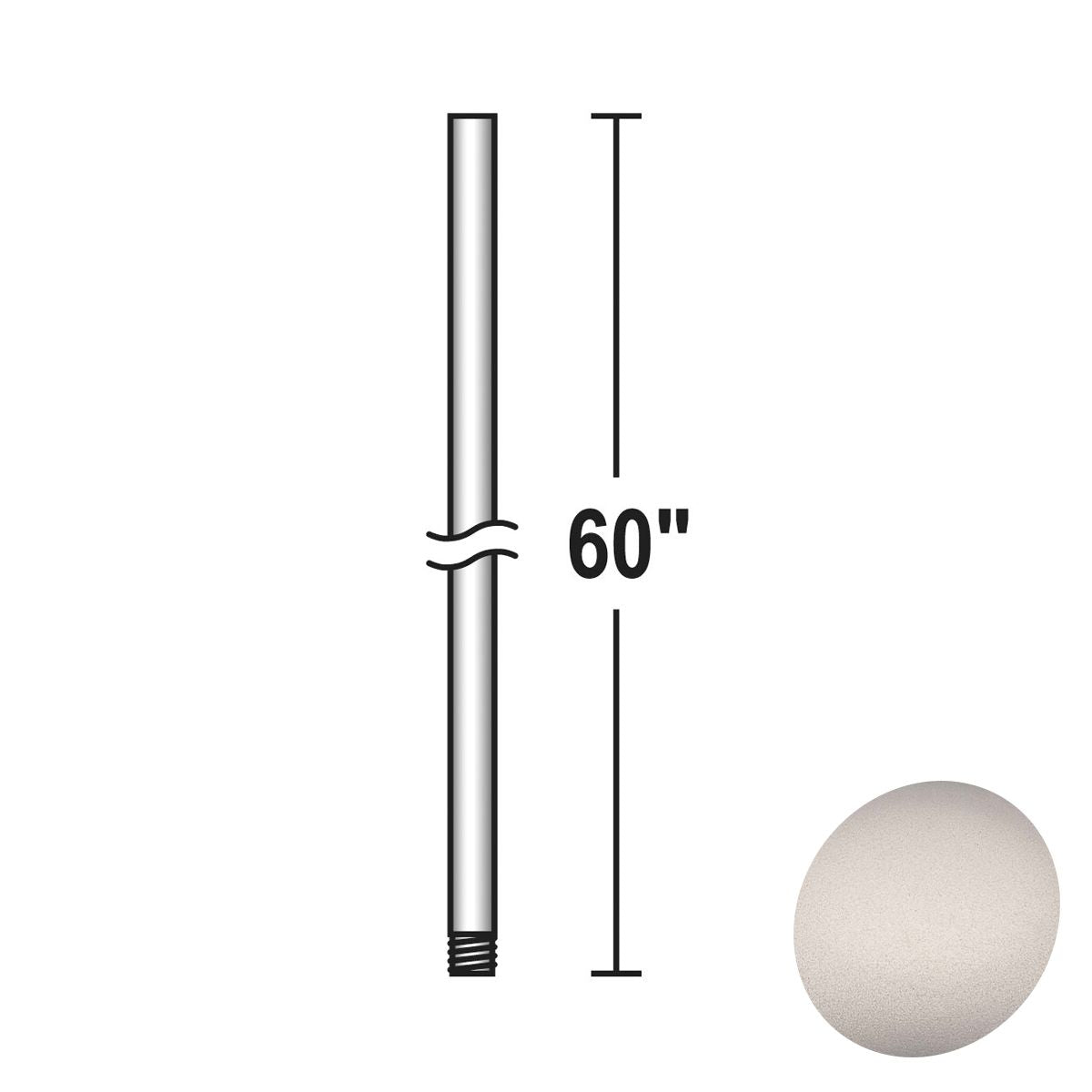 Minka Aire 60" Downrod Brushed Steel Finish - Bees Lighting