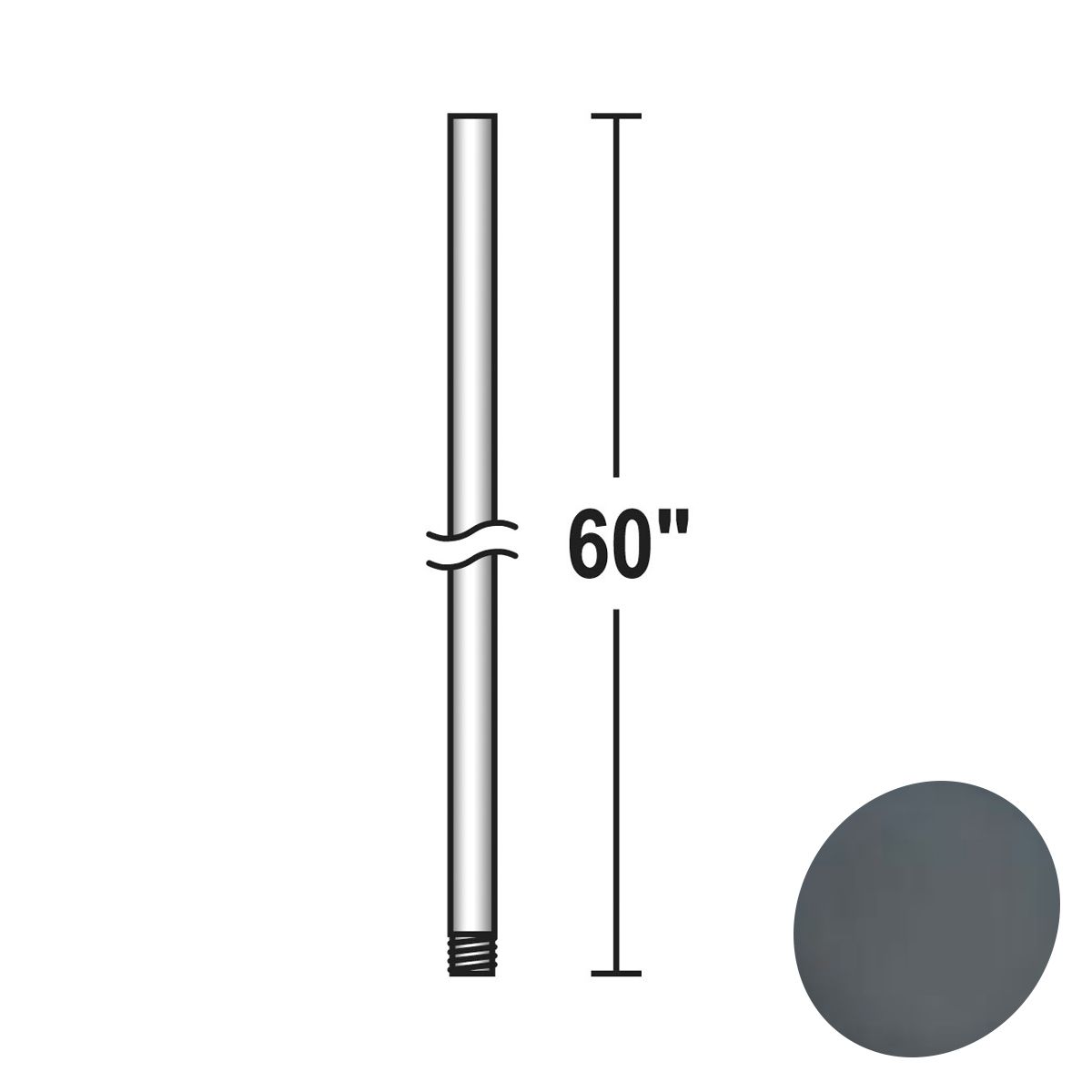 Minka Aire 60" Downrod Black Coal Finish - Bees Lighting