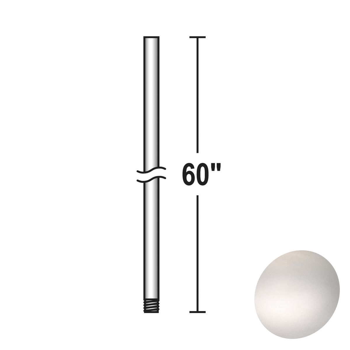 Minka Aire 60" Downrod Polished Nickel Finish - Bees Lighting