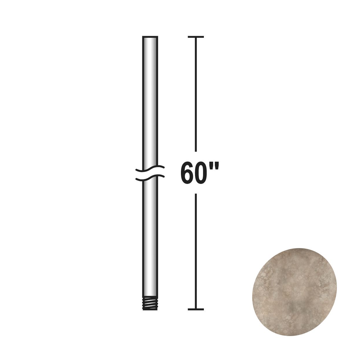 Minka Aire 60" Downrod Vintage Iron Finish - Bees Lighting