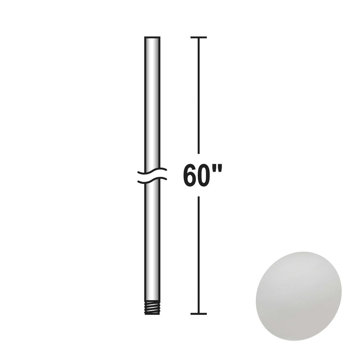 Minka Aire 60" Downrod Flat White Finish - Bees Lighting