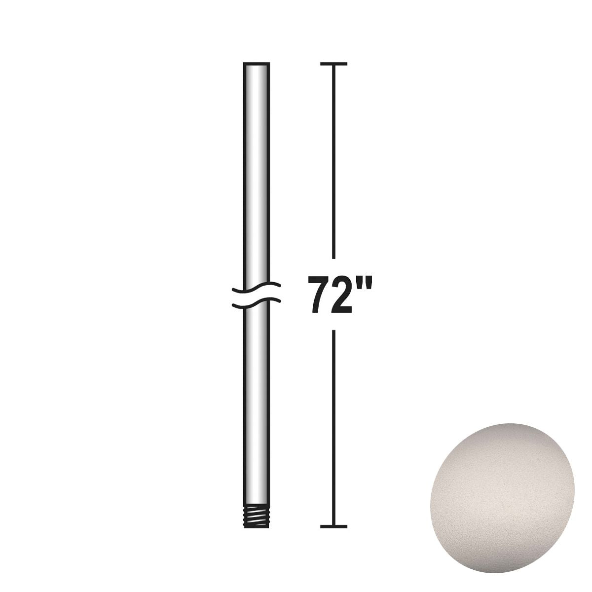 Minka Aire 72" Downrod Brushed Steel Finish - Bees Lighting