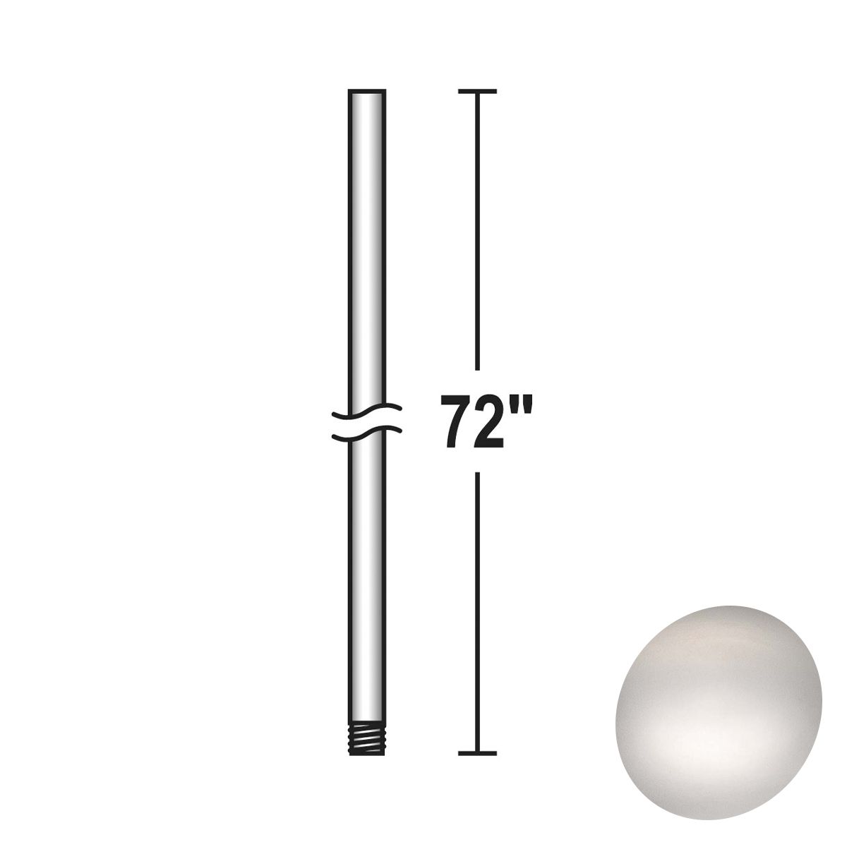 Minka Aire 72" Downrod Polished Nickel Finish - Bees Lighting