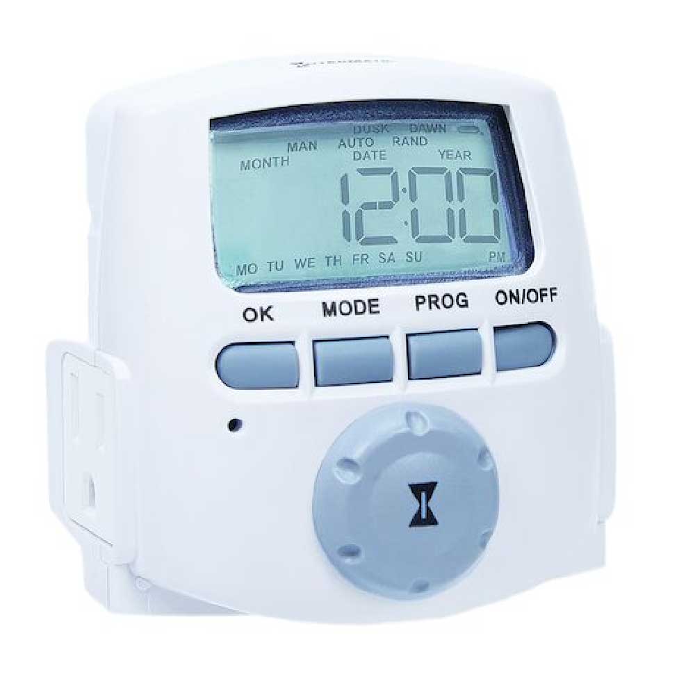 7-Day 15 Amp 120-Volt Plug-In Digital Timer Switch White - Bees Lighting
