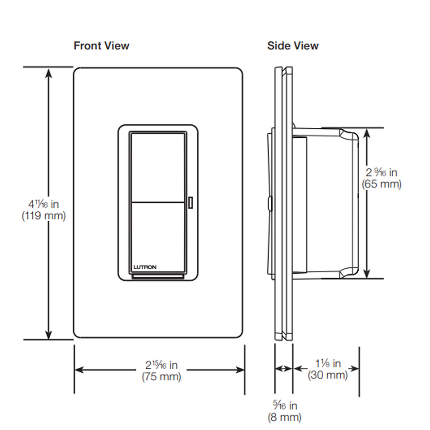 Caseta Claro Smart Switch, 5A, Neutral Required, Single Pole or Multi-Location, Black - Bees Lighting