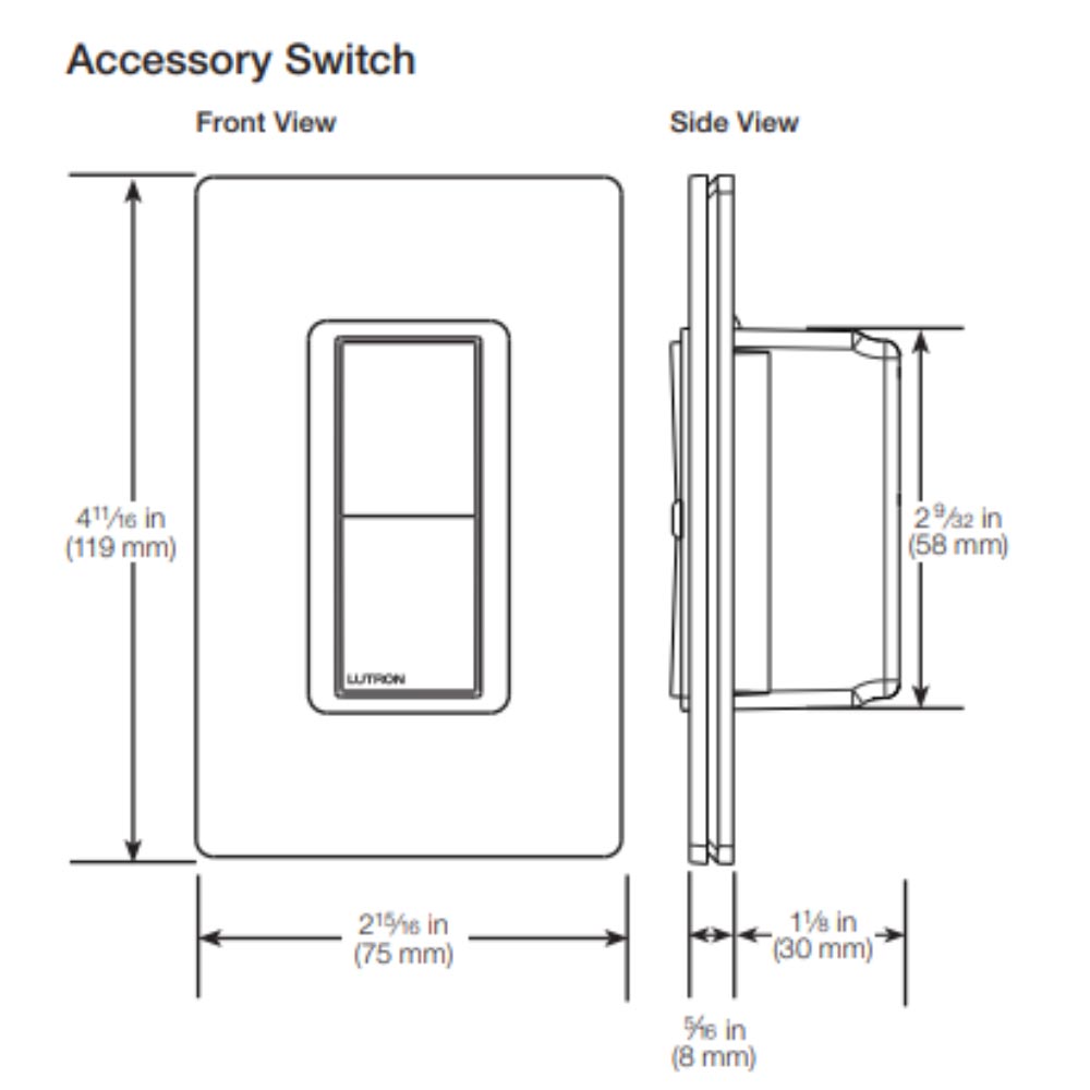 Caseta Claro Rocker Smart Accessory Switch