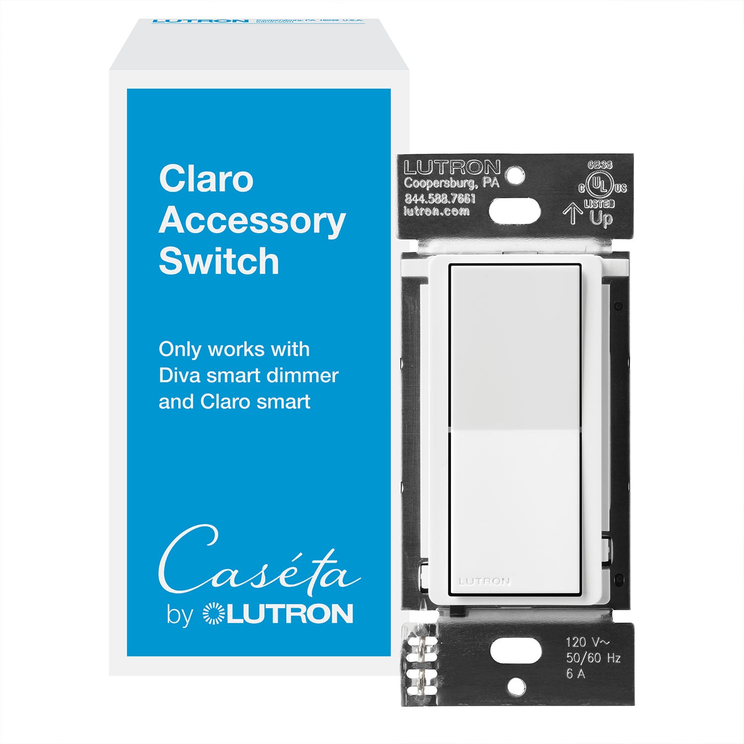 Lutron Caseta Claro Smart Accessory Switch, Not for Standalone Use, Light Almond - Bees Lighting