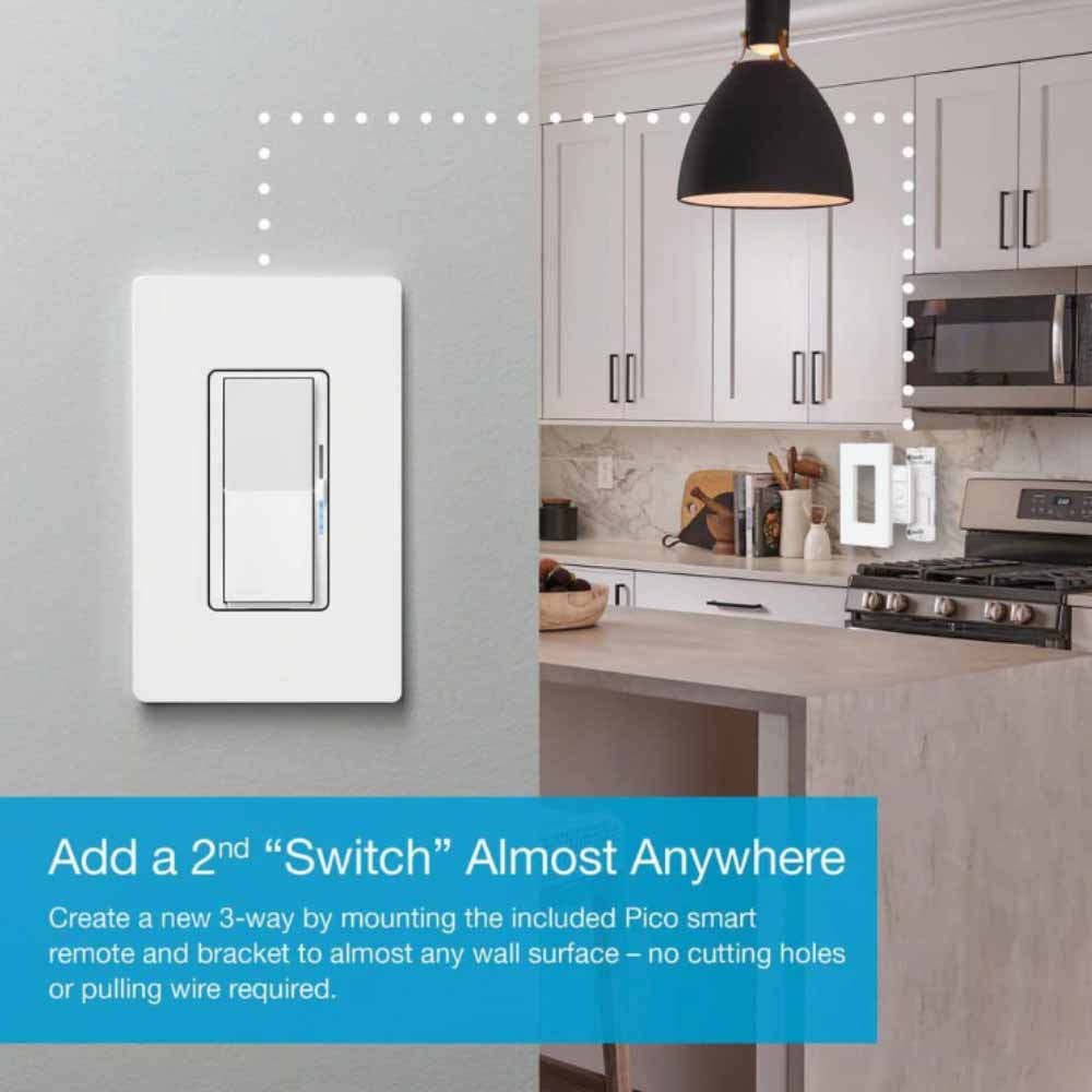 Caseta Wireless Starter Kits with Diva Smart Dimmer, The Smart Hub, and Pico Remote White