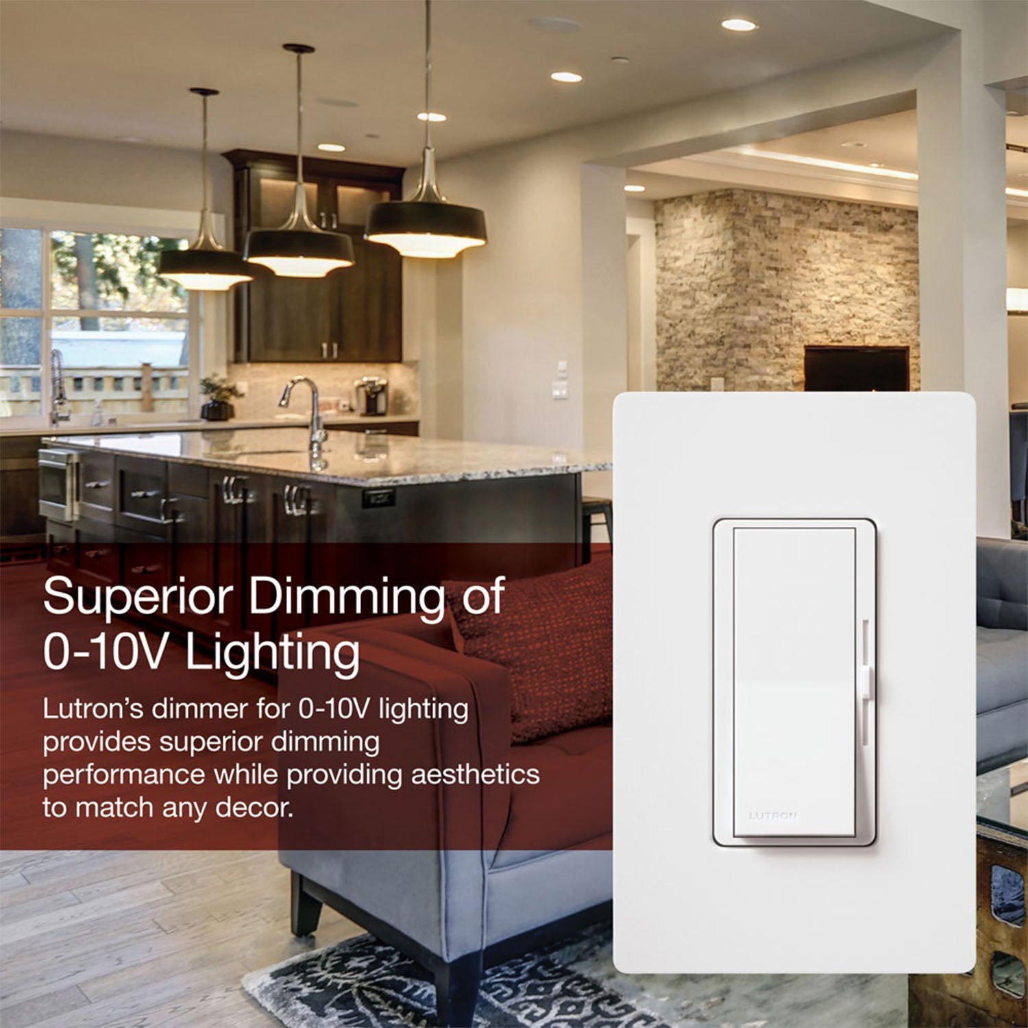 Diva 0-10V LED/Fluorescent Dimmer Switch, 120V-277V, 8 Amp, Single-Pole/3-Way, Light Almond - Bees Lighting