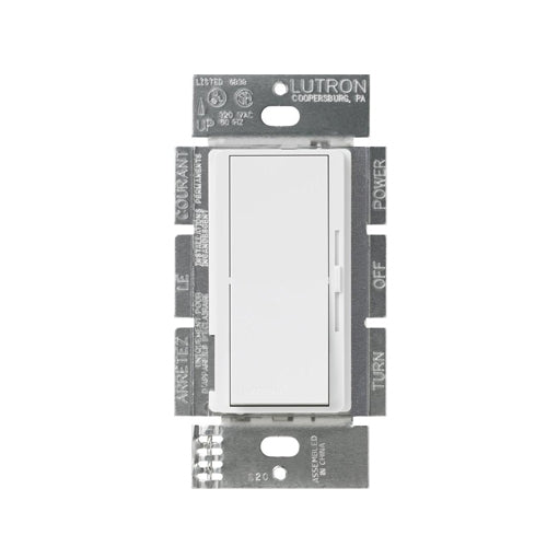 Diva 0-10V Dimmer Switch, Single Pole, 120V-277V LED/Fluorescent, Power Pack Required, White - Bees Lighting