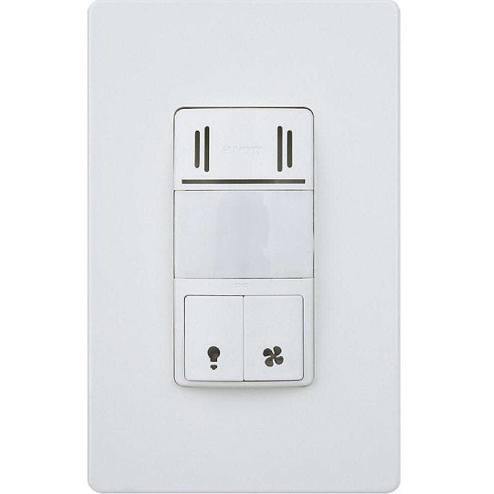 Dual Technology Humidity Sensor and 180º PIR Motion Sensor Wall Switch, White