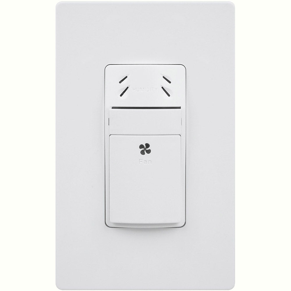 Humidity Sensor Wall Switch, Neutral Wire Required, Single Pole, White