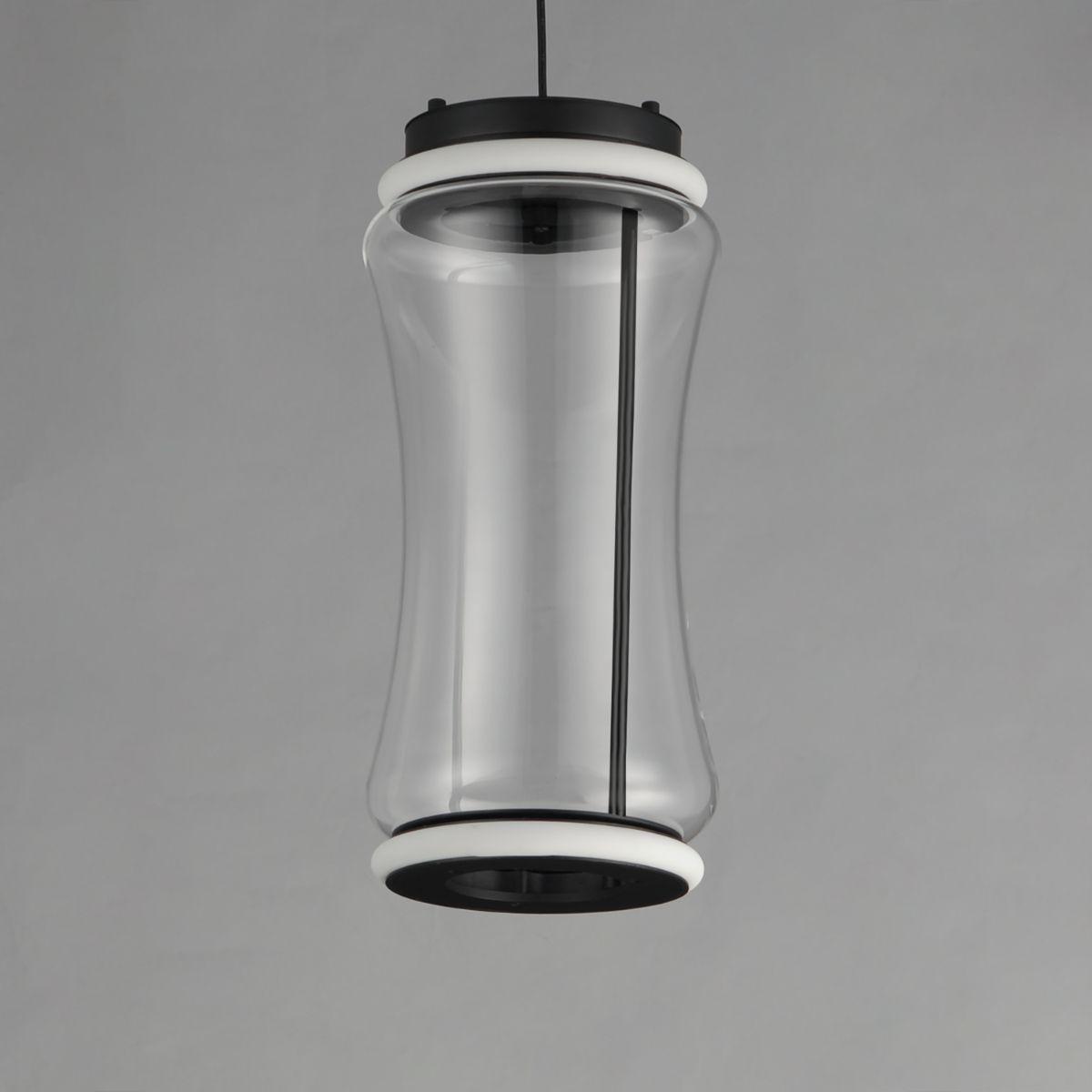 Syndicate 9 in. 2 Lights LED Pendant Light Black Finish - Bees Lighting