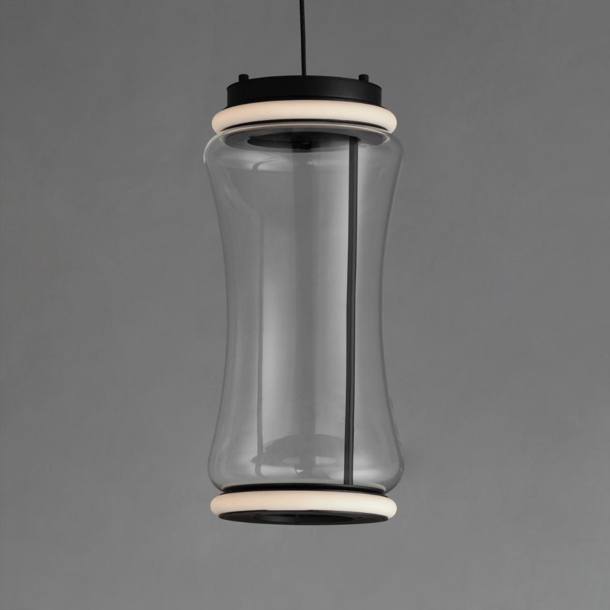 Syndicate 9 in. 2 Lights LED Pendant Light Black Finish - Bees Lighting