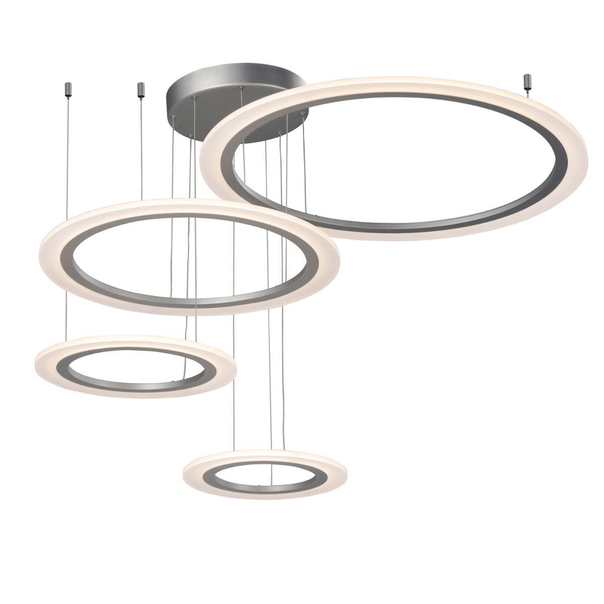 Saturn II 44 in. 4 Lights LED Pendant Light Silver finish - Bees Lighting